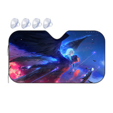 Load image into Gallery viewer, Howl, Sophie, and Turniphead flying through the sky  Car Sunshade