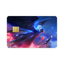 Load image into Gallery viewer, Howl, Sophie, and Turniphead flying through the sky Credit Card Skins (4-in-1 Pack)