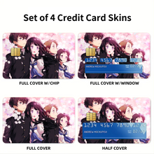 Load image into Gallery viewer, Hyouka Eru Chitanda, Satoshi Fukube, Mayaka Ibara Credit Card Skins (4-in-1 Pack)
