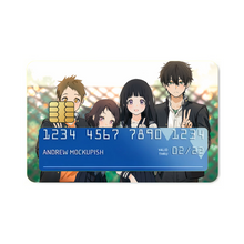Load image into Gallery viewer, Hyouka Eru Chitanda, Satoshi Fukube, Mayaka Ibara Credit Card Skins (4-in-1 Pack)
