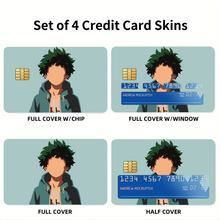 Load image into Gallery viewer, Izuku Midoriya minimalism Credit Card Skins (4-in-1 Pack)