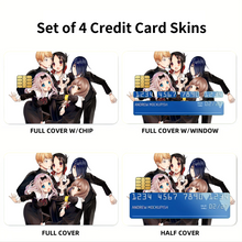Load image into Gallery viewer, Kaguya-sama: Love is War Kaguya Shinomiya, Chika Fujiwara, Miyuki Shirogane Credit Card Skins (4-in-1 Pack)