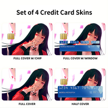 Load image into Gallery viewer, Kakegurui Yumeko Jabami Credit Card Skins (4-in-1 Pack)