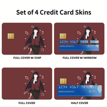 Load image into Gallery viewer, Kakegurui Yumeko Jabami Credit Card Skins (4-in-1 Pack)