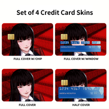 Load image into Gallery viewer, Kakegurui Yumeko Jabami Credit Card Skins (4-in-1 Pack)
