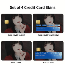 Load image into Gallery viewer, Kakegurui Yumeko Jabami Credit Card Skins (4-in-1 Pack)