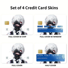 Load image into Gallery viewer, Ken Kaneki Mask Red Eyes White Hair and Short Hair Credit Card Skins (4-in-1 Pack)