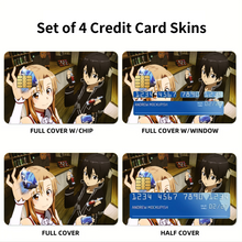 Load image into Gallery viewer, Kirito and Asuna Credit Card Skins (4-in-1 Pack)