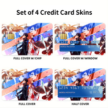 Load image into Gallery viewer, Kirito and Asuna Credit Card Skins (4-in-1 Pack)