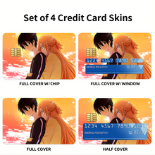Load image into Gallery viewer, Kirito and Asuna Credit Card Skins (4-in-1 Pack)