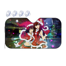 Load image into Gallery viewer, Kurisu & Mayuri Christmas Cheer Car Sunshade
