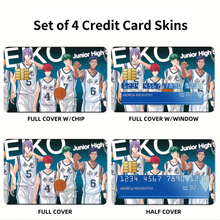 Load image into Gallery viewer, Kuroko's Basketball Tetsuya Kuroko, Daiki Aomine, Atsushi Murasakibara Credit Card Skins (4-in-1 Pack)