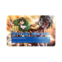 Load image into Gallery viewer, Levi and Eren (Titan) Credit Card Skins (4-in-1 Pack)