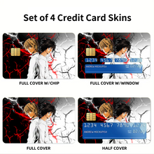 Load image into Gallery viewer, Light Yagami and L (Death Note) Credit Card Skins (4-in-1 Pack)