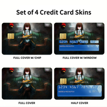 Load image into Gallery viewer, Makise Kurisu Credit Card Skins (4-in-1 Pack)