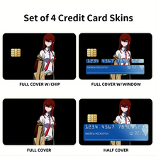 Load image into Gallery viewer, Makise Kurisu Credit Card Skins (4-in-1 Pack)