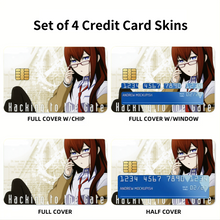 Load image into Gallery viewer, Makise Kurisu Credit Card Skins (4-in-1 Pack)