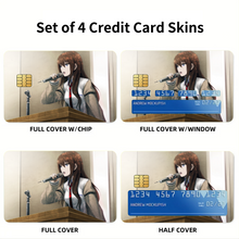 Load image into Gallery viewer, Makise Kurisu Credit Card Skins (4-in-1 Pack)