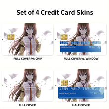 Load image into Gallery viewer, Makise Kurisu Credit Card Skins (4-in-1 Pack)