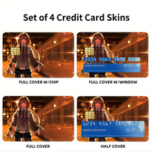 Load image into Gallery viewer, Makise Kurisu Credit Card Skins (4-in-1 Pack)