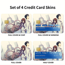 Load image into Gallery viewer, Makise Kurisu & Rintarou Kyouma Credit Card Skins (4-in-1 Pack)