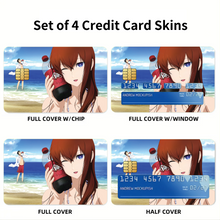 Load image into Gallery viewer, Makise Kurisu & Rintarou Kyouma-Dr Pepper Addicts Credit Card Skins (4-in-1 Pack)