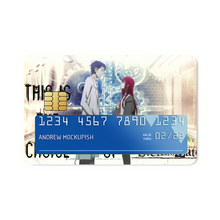 Load image into Gallery viewer, Makise Kurisu & Rintarou Okabe Credit Card Skins (4-in-1 Pack)