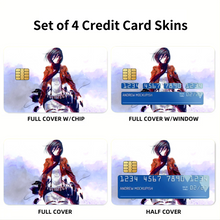 Load image into Gallery viewer, Mikasa Ackerman Credit Card Skins (4-in-1 Pack)