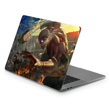 Load image into Gallery viewer, Mikasa Fighting With Armored Titan  Macbook Skin