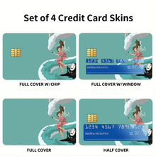 Load image into Gallery viewer, Minimalist Chihiro, Haku, and No-face Credit Card Skins (4-in-1 Pack)
