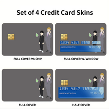 Load image into Gallery viewer, Mob Psycho 100 Arataka Reigen, Shigeo Kageyama, Ekubo Credit Card Skins (4-in-1 Pack)