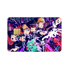 Load image into Gallery viewer, Mob Psycho 100 Arataka Reigen, Shigeo Kageyama, Ritsu Kageyama Credit Card Skins (4-in-1 Pack)