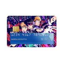 Load image into Gallery viewer, Mob Psycho 100 Arataka Reigen, Shigeo Kageyama, Ritsu Kageyama Credit Card Skins (4-in-1 Pack)