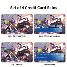 Load image into Gallery viewer, Mob Psycho 100 Arataka Reigen, Shigeo Kageyama, Ritsu Kageyama, Teruki Hanazawa, Tome Kurata Credit Card Skins (4-in-1 Pack)