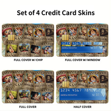 Load image into Gallery viewer, Monkey D. Luffy's crew wanted Credit Card Skins (4-in-1 Pack)