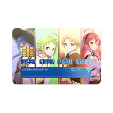 Load image into Gallery viewer, Mushoku Tensei: Jobless Reincarnation Roxy Migurdia, Rudeus Greyrat, Eris Boreas Greyrat, Sylphiette Credit Card Skins (4-in-1 Pack)