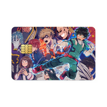 Load image into Gallery viewer, My Hero Academia Izuku Midoriya, Katsuki Bakugou, All Might, Shouta Aizawa, Tsuyu Asui Credit Card Skins (4-in-1 Pack)