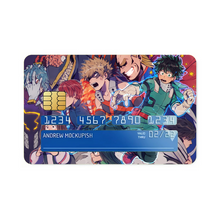 Load image into Gallery viewer, My Hero Academia Izuku Midoriya, Katsuki Bakugou, All Might, Shouta Aizawa, Tsuyu Asui Credit Card Skins (4-in-1 Pack)