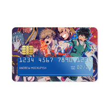 Load image into Gallery viewer, My Hero Academia Izuku Midoriya, Katsuki Bakugou, All Might, Shouta Aizawa, Tsuyu Asui Credit Card Skins (4-in-1 Pack)