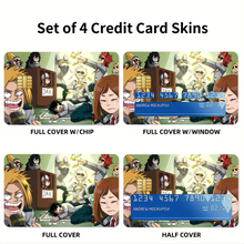 Load image into Gallery viewer, My Hero Academia Izuku Midoriya, Katsuki Bakugou, All Might, Tenya Iida, Shouta Aizawa Credit Card Skins (4-in-1 Pack)