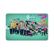 Load image into Gallery viewer, My Hero Academia Izuku Midoriya, Katsuki Bakugou, Shouta Aizawa, Tsuyu Asui Credit Card Skins (4-in-1 Pack)