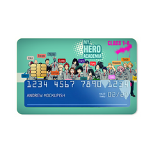Load image into Gallery viewer, My Hero Academia Izuku Midoriya, Katsuki Bakugou, Shouta Aizawa, Tsuyu Asui Credit Card Skins (4-in-1 Pack)