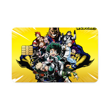 Load image into Gallery viewer, My Hero Academia Izuku Midoriya, Katsuki Bakugou, Tenya Iida, Shouta Aizawa, Tsuyu Asui Credit Card Skins (4-in-1 Pack)