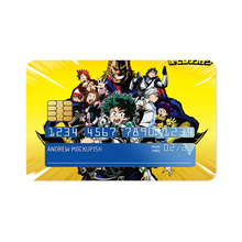 Load image into Gallery viewer, My Hero Academia Izuku Midoriya, Katsuki Bakugou, Tenya Iida, Shouta Aizawa, Tsuyu Asui Credit Card Skins (4-in-1 Pack)