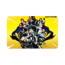 Load image into Gallery viewer, My Hero Academia Izuku Midoriya, Katsuki Bakugou, Tenya Iida, Shouta Aizawa, Tsuyu Asui Credit Card Skins (4-in-1 Pack)