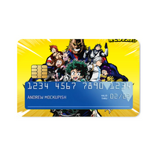 Load image into Gallery viewer, My Hero Academia Izuku Midoriya, Katsuki Bakugou, Tenya Iida, Shouta Aizawa, Tsuyu Asui Credit Card Skins (4-in-1 Pack)