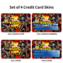 Load image into Gallery viewer, My Hero Academia Izuku Midoriya, Katsuki Bakugou, Tenya Iida, Tsuyu Asui Credit Card Skins (4-in-1 Pack)