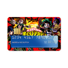 Load image into Gallery viewer, My Hero Academia Izuku Midoriya, Katsuki Bakugou, Tenya Iida, Tsuyu Asui Credit Card Skins (4-in-1 Pack)