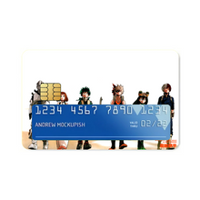 Load image into Gallery viewer, My Hero Academia Izuku Midoriya, Katsuki Bakugou, Tenya Iida, Tsuyu Asui Credit Card Skins (4-in-1 Pack)