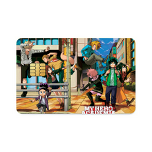 Load image into Gallery viewer, My Hero Academia Izuku Midoriya, Katsuki Bakugou, Tsuyu Asui Credit Card Skins (4-in-1 Pack)
